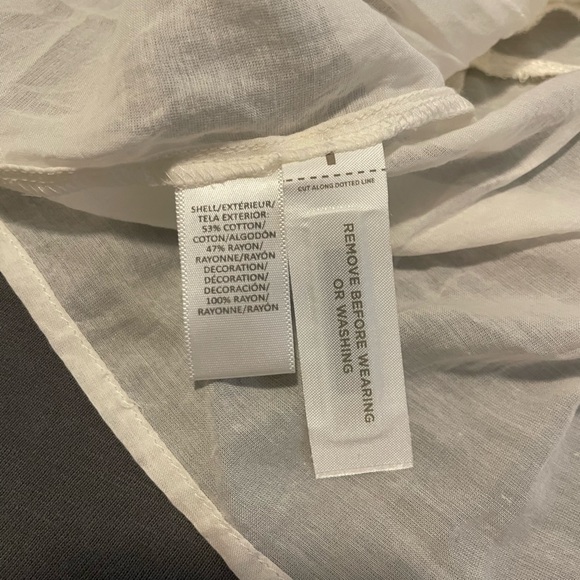 LOFT Ann Taylor Sheer Embroidered White Tank Top Peplum Waist Medium - Picture 3 of 6